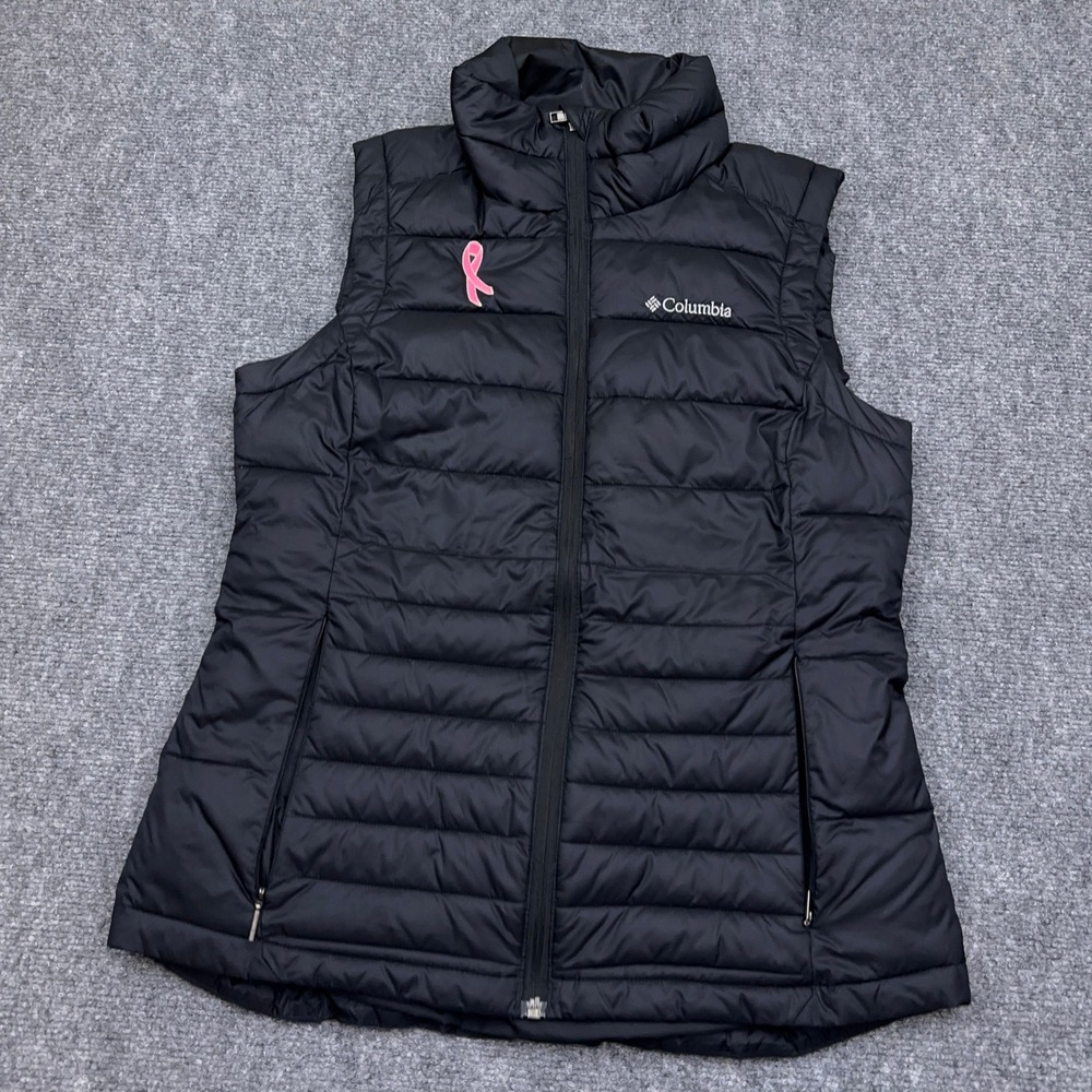 Columbia Puffer Vest Women's Medium Full Zip Omni-Shield Breast Cancer Awareness